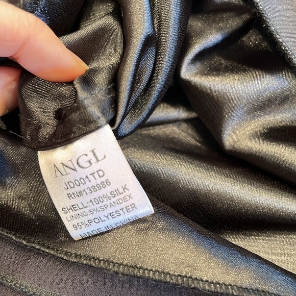ANGL 100% Silk Strappy Mini Dress | Dark Grey | Size‎ Medium - Picture 9 of 12